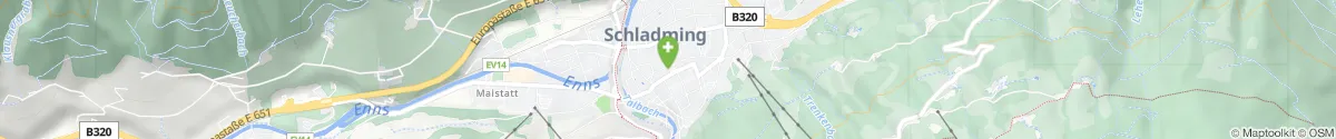 Kartendarstellung des Standorts für Edelweiss Apotheke in 8970 Schladming